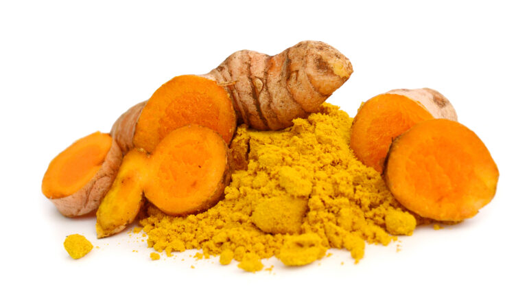 Turmeric root from BioconColors, a botanical source for Curcumin-based yellow natural colorants.